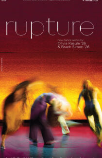 A poster promoting rupture. The poser features a several dancers in blurred motion.